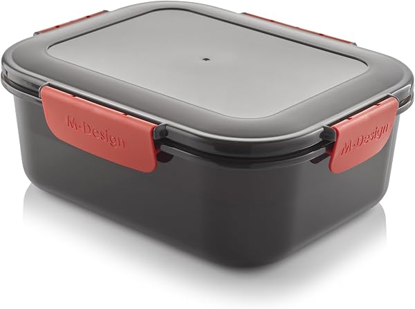 M Design Lunch Box - Black and Red, 2.1 Liter, 6447