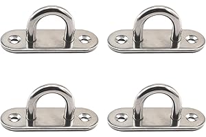 PARAPHEE 4 ganci M8 in acciaio inox 304 oblunghi con piastra a occhiello per gancio ad anello resistente per ponte marino parete soffitto