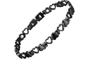 BioMag Magnetic Bracelets for Women Titanium Steel with Strong Magnets Heart-Shaped Bracelet