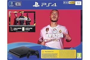 Playstation Sony, Pack PS4 FIFA 20, Console 4 Slim 1 To + 1 Manette Sans Fil DUALSHOCK 4 V2 + Jeu FIFA 20, Châssis F, Couleur : Jet Black