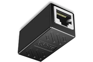 GENÉRICO Acoplador RJ45, Conector Ethernet Hembra a Hembra, Adaptador de Red, Negro