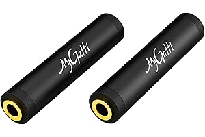 Mygatti 3.5mm AUX Buchse auf Buchse vergoldete Kupplung (2er-Pack),1/8" Stereo Jack auf 1/8" Stereo Jack Adapter, AUX Buchse Verbinder/Adapter Kompatibel mit Kopfhörer, Auto Stereo,Matt-schwarz