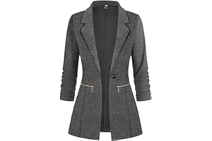 Tomwell Femme Élégant Blazer Femme Chic Veste Blazers Veste De Costume Manche Longue OL Bureau Affaires Pockets Boutons Costume Blouson Jackets Cardigan Blazer