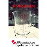 Paşabah&ccedil;e Mason Cash Desenli Cam &Ouml;l&ccedil;&uuml; Kabı, 1000 ml, Şeffaf