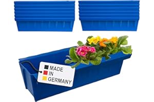 Hossi's Wholesale 12 Euro-Paletten Blumenkästen-Einsätze | mit Hängesystem zum Einhängen | 37,3cm Blau | Pflanzkasten für Europalette Palette | Balkonkasten | Blumentopf | extrem stabil