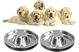 SOUJOY Futternäpfe aus Edelstahl, für langsames Fressen, rutschfest, für kleine und mittelgroße und große Hunde, Katzen, Haustiere, 2 Stück