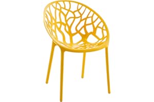 CLP Gartenstuhl Hope Kunststoff I Stapelstuhl wetterfest und UV-beständig I Outdoorstuhl pflegeleicht I Sessel für draußen, Farbe:gelb