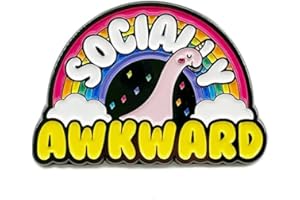 ABONITON Social Awkward Emaille Pins Social Phobie Metall Brosche Tasche Dekoration Abzeichen Schmuck Zubehör, Metall