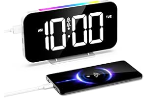 Ankilo Inteligentny budzik LED, 6,6 cala, duży ekran ze światłem otoczenia RGB i funkcją zasilania awaryjnego – Twój trener snu 24/7 i menedżer nastroju