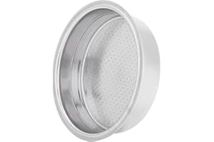 ATYHAO Dwuwarstwowy filtr do kawy ze stali nierdzewnej Ultra-Drobny filtr do kawy Pojedyncza/podwójna filiżanka Kawa 51mm Filtr porowaty pod ciśnieniem Akcesoria do wymiany ekspresu do kawy Srebrny (pojedyncza filiżanka)