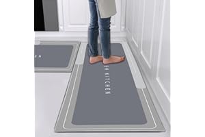 Hoimlm Kitchen Rug Set 2 Piece Non Slip and Anti Fatigue Kitchen Mat, Washable Mats and Rugs for kitchen,Hallway Runner Set, Dining Room, Entryway and Home Decoration Office