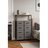 miyuhome 2 Raflı 8 &Ccedil;ekmeceli Şifonyer Yatak Odası &Ccedil;ocuk Odası D&uuml;zenleyici Deri &Ccedil;ekmeceli Organizer gri