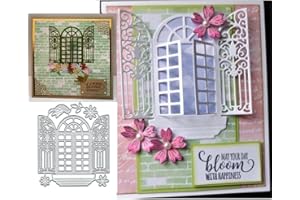 YEYERT Flower Switch Window Metal Die Cuts, Flower Switch Window Cutting Dies Embossing Stencils DIY Crafts Cards Cutting Dies Cuts for DIY Embossing Card Making Photo Decorative Paper Dies Scrapbooking
