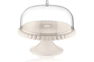 Guzzini - Tiffany, Alzata con Campana Piccola, Tortiera con Coperchio - Bianco Latte, Ø 30 xh 27 cm - 199401156