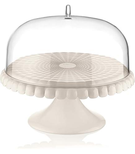 Plat Gateau Sur Pied Cloche à Gâteau Transparent 30cm Avec Plateau | Présentoir à Dessert Acrylique Réutilisable Hauteur 16.5cm Protection Alimentaire élégante