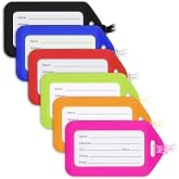 MIFFLIN Luggage Tags (Assorted, 6 Pack), Luggage Bag Tags, Bulk Suitcase Tags