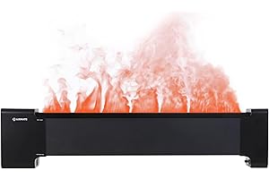 AIRMATE 113cm Länge Große Elektrischer 2-in-1 Kamin Elektrisch mit Heizung, Elektro Kamin, mit Realistischer Flamme, 2000W LED Touch Steuerung, 24 Timer HC20222FUR