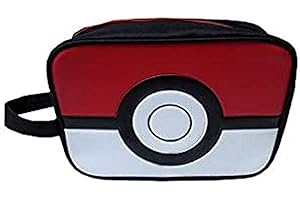 Pokémon - Neceser Portatodo, con Asa, Diseño Pokeball, Cierre de Cremallera, Accesorio, Color Negro y Rojo (CyP Brands)
