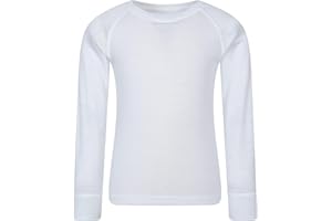 Mountain Warehouse Merino Kids Round Neck Thermal Baselayer Top – Long Sleeve, Lightweight, Antibacterial, Breathable & Quick Dry T-Shirt - Travelling & Outdoors