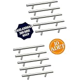 Paslanmaz Metal Kulp, Inox Dolap &Ccedil;ekmece Mobilya Kulbu, TV &Uuml;nitesi Yatak Odası Vestiyer Mutfak i&ccedil;in (128 mm, Adet, 10)