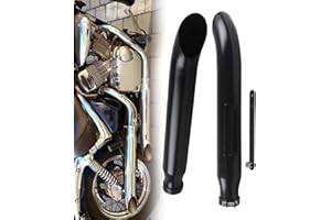 GXQFF 1 Paar Motorrad Auspuff Muffller Rohr Für Harley Für Suzuki VL 125 800 1500 Intruder Bobber Chrom Verjüngt Drehen Heraus Eisen Schalldämpfer -Schwarz