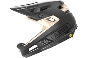 ABUS Fullface casco AirDrop MIPS - MTB: Downhill, Freeride e Enduro Casco da mountain bike con ventilazione ottimizzata Ambient Sound Channel per adulti, nero/oro, taglia L/XL