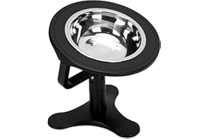 TOWEAR Raised Dog Bowl with Stand Stainless Steel elevated dog bowls, 20° Tilted Elevated Dat Bowls, ABS Plastic Feeding Bowl, Suitable for Small/Medium Dats, Non-Slip Stand(black-S)