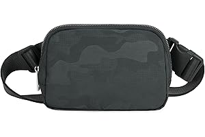 ODODOS Unisex Mini Belt Bag with Adjustable Strap Fanny Pack Small Waist Pouch for Workout Running Traveling Hiking, Camo Black