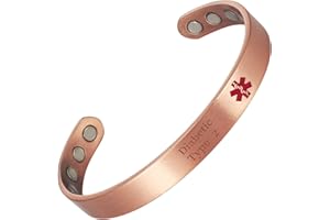 EnerMagiX Copper Magnetic Bracelets for Men Women, 99.9% Solid Copper Magnetic Cuff Bangle with Powerful Magnets (0946Q9)