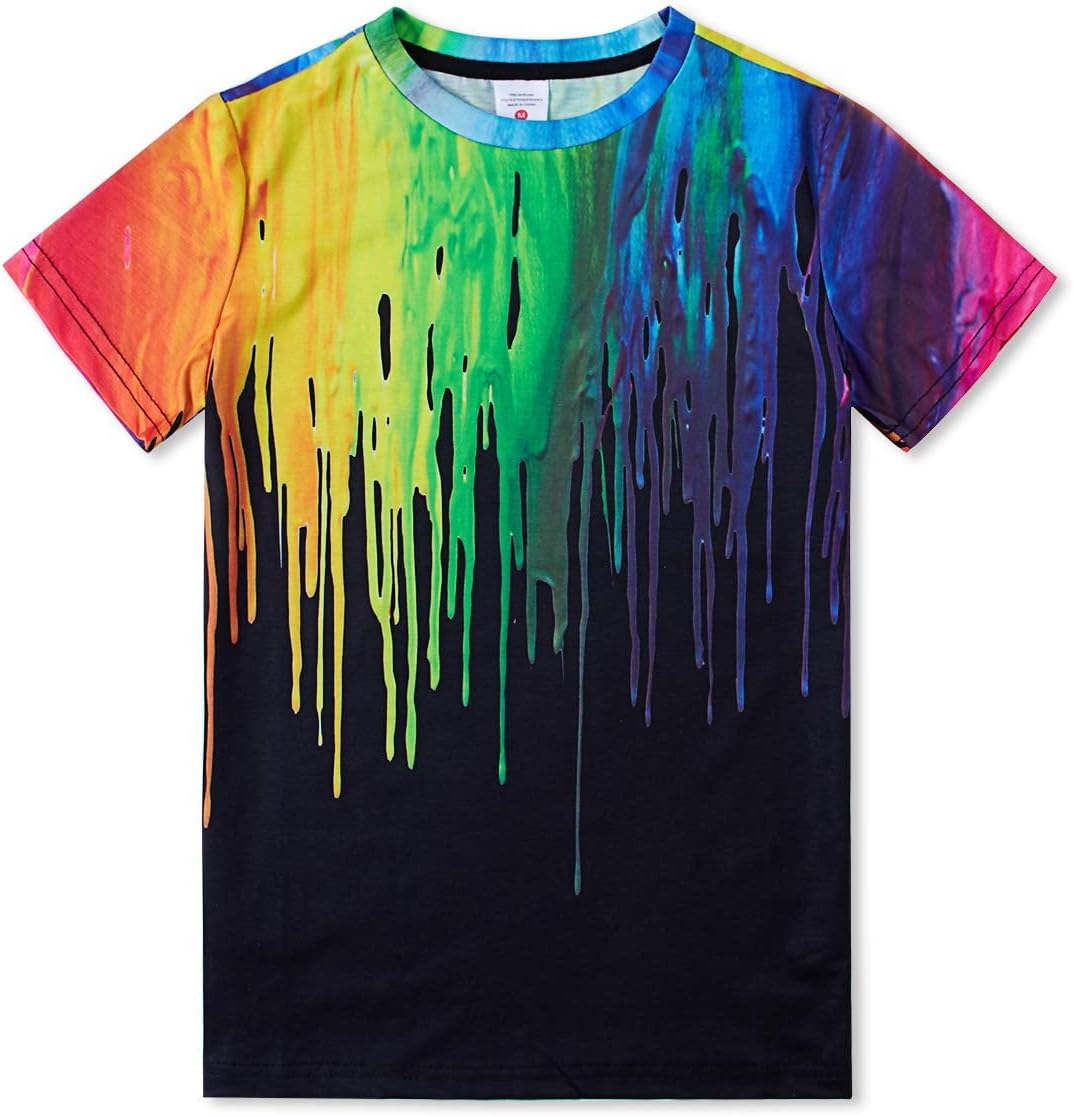 Belovecol Boys Girls 3D T-Shirt Cool Crewneck Short Sleeve Graphic T Shirt Summer Tee Shirts for Kids Teens 6-13 Years