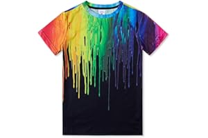 Belovecol Boys Girls 3D T-shirt Cool Crewneck Short Sleeve Graphic T Shirt Summer Tee Shirts for Kids Teens 6-13 Years