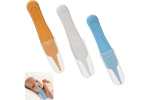 SYQZMYA 3 Stück Baby Nasenpinzette,Schonend Sicher Babypflege Kunststoff Pinzette,Rutschfeste Griffe für leichten Halt im kompakten Design tweezers,für Babys Ohren Nase mehr Reinigung