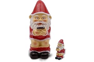 DIKARIYA Gartenzwerg Weihnachten, Gartenzwerg auf dem Klo, Gartenzwerge für Außen, Lustig Gartendeko Zwerg für Draußen Wasserdicht Gartenzwerg Statue für Garten Weihnachtsdeko Haus Balkon Office Deko