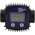 Flowmeter K25 Liquid Water Turbine Oil Flow Meter Flow Sensor with Digital Display, 1in Inlet and Outlet Diameter(Blue)