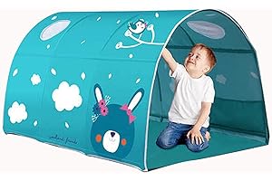 HI SUYI Children's Cabin Bed Tunnel Tent for 90-100 cm Wide Bunk Bed, Fabric, Sky Blue, Single Bed