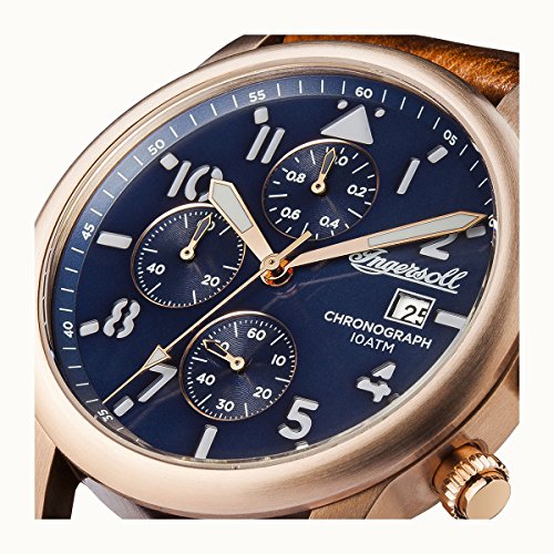 Ingersoll Herren Analog Quarz Uhr mit Leder Armband I01502