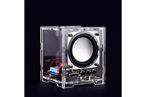 PZMYJB Bluetooth-Lautsprecher DIY Löt-Kit 3W MINI HT6872 Audio-Verstärker Musik Stereo DIY Kit mit Acryl-Schale Blinkende LED Praktische Elektronische Indoor Outdoor-Lautsprecher-Kit (Klar)