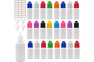 Xiaonan 10 ml 30 ml 50 ml 100 ml 120 ml Empty Plastic Dropper Bottles + Funnel (Bottles + Caps + Tips + Funnel + Empty Labels)
