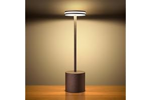 Hapfish lampe de table sans fil rechargeable usb, 5000mAh lumiere bureau LED tactile puissante pile, 3 températures de couleur, pour chevet, camping, interieur, exterieur, terrasse, restaurant