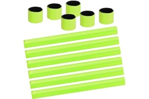 URAQT Reflector Strips, 12 Pcs Reflective Snap Band Highly Reflective Portable Wrist/Ankle Strap Snap Safety Wristband for Cycling, Running, Adults, Kids