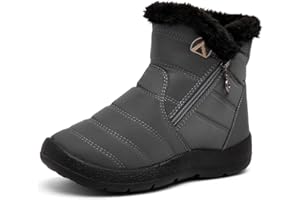 Rokiemen Stivali da Neve Ragazzi Ragazze Invernali Bambini Fodera Calda Foderato in Pelliccia Stivali Piatto Impermeabili Stivaletti All'aperto Antiscivolo