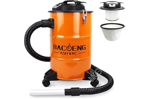 BACOENG Aspiracenere con Sistema di filtraggio a due fasi, 20L, 1200W