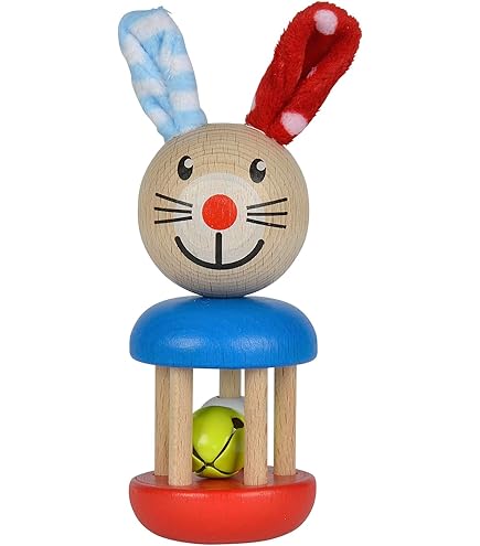 TOBBOMEY Holzrassel Mit Glocke - Montessori Spielzeug Für Babys & Kleinkinder