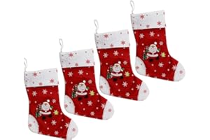 com-four® 4X Premium Nikolausstrumpf XL zum Befüllen - Weihnachtssocken zum Aufhängen - Nikolausstiefel als Weihnachtsdekoration - 30 x 19 cm
