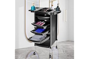 Gziztx Hairdressing Trolley on Wheels, 4 Drawers Salon Beauty Trolley on Wheels with Drawers, Mobile Hairdressing Cart for Salon Spa Beauty