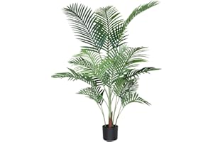 ‎FOPAMTRI Fopamtri Künstliche Areca Palme 140 cm Fake Palm Tree 15 Stämme Faux Tree für Indoor Outdoor Modern Decor Feaux Dypsis Lutescens Pflanzen im Topf für Home Office Perfektes Einweihungsgeschenk