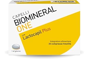 Biomineral One Capelli Più Forti, Valuminosi e Spessi, 30 Compresse, Integratore per Capelli a Base di Lactocapil Plus con Biotina, Vitamina D, Acido Linoleico e Taurina