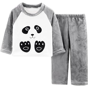 Pyjama Enfant En Velours Coton/polyester - Manches Longues, Motif Dessin Animé, Garçon/fille, été/automne