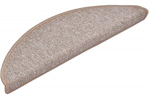 vidaXL Trappmattor 15 st 56x17x3 cm ljusbruna halvrunda