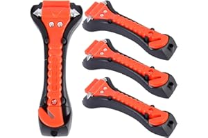 Jetcloud - Juego de 4 martillos de emergencia para coche, sistema antibloqueo, para emergencias, para huir del coche, con cortador de cinturón de seguridad, herramienta de supervivencia